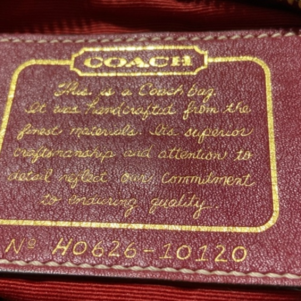 Coach 2006  Signature Canvas Shoulder Bag with Red Trim, card holder & charm - Picture 8 of 10